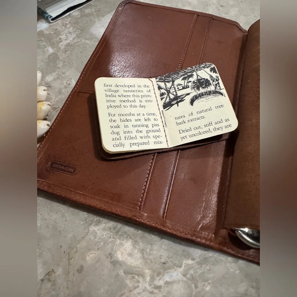 Coach water buffalo tan leather vintage planner